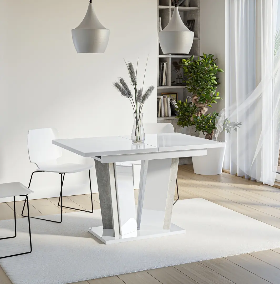 Стол раскладной Prospero Doha 2 (White Gloss/Stone)