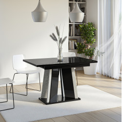 Стол раскладной Prospero Doha (Black Gloss/Stone)