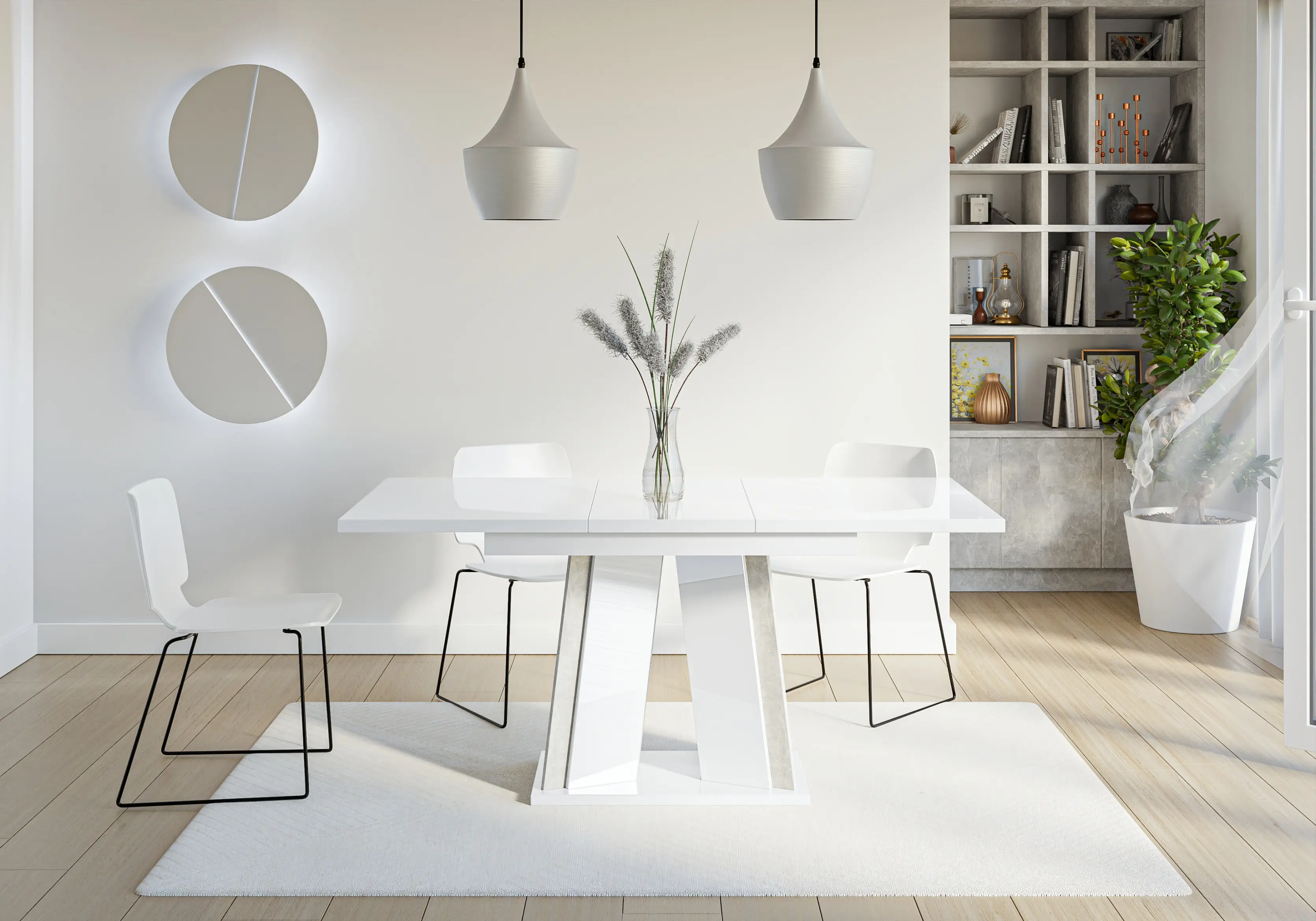 Стол раскладной Prospero Doha (White Gloss/Stone) - 2