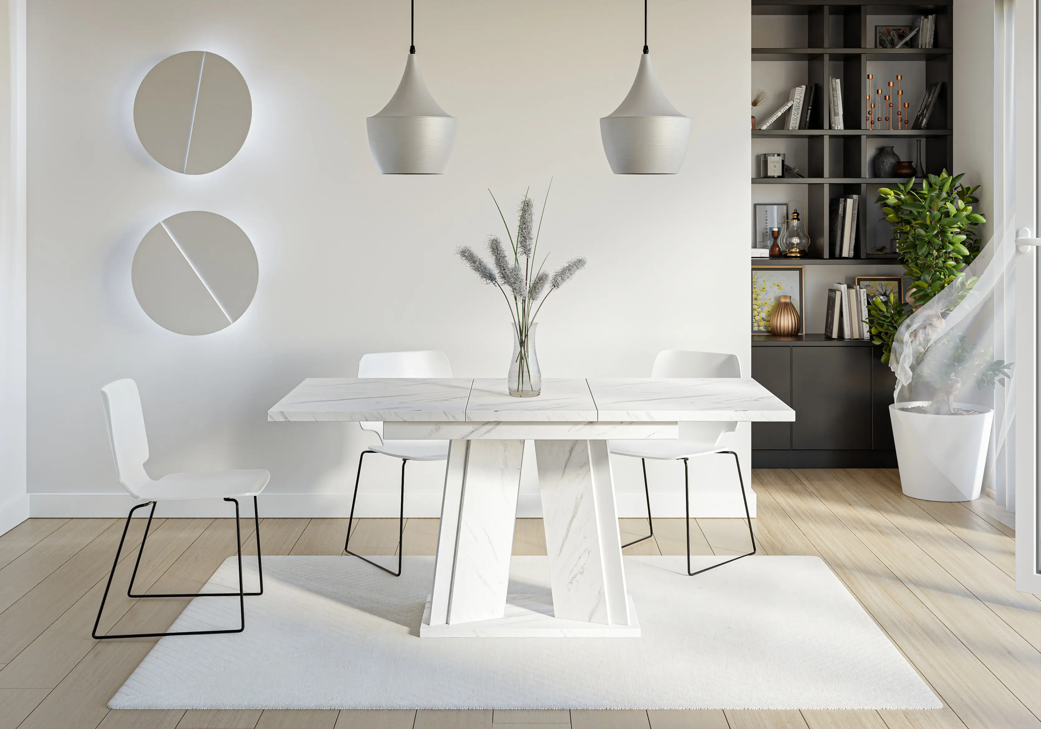 Стол раскладной Prospero Doha (White Marble/White) - 2