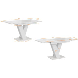 Masa extensibila Prospero Masiv (White/Marble White) Thumb