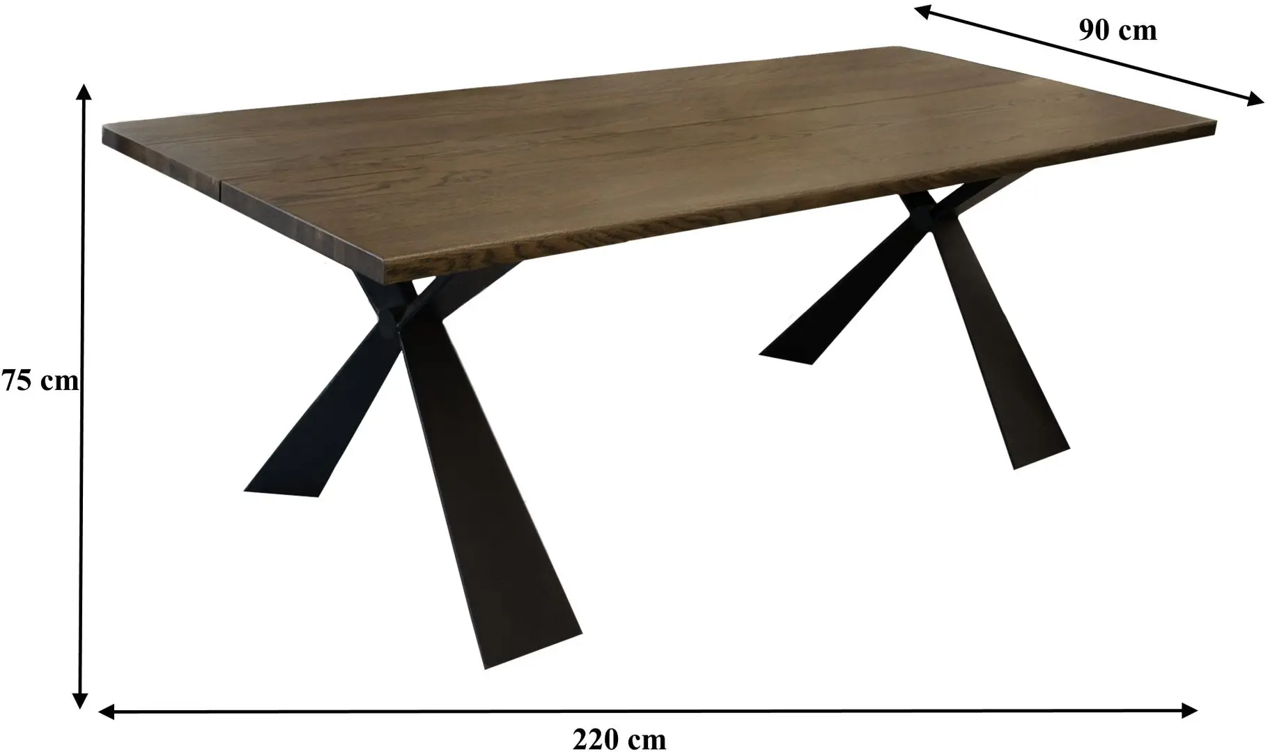 Стол DP Rosa 220x90 (Brown/Black)