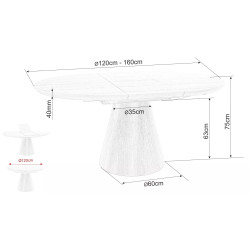 Стол раскладной Signal Angel II 120/160 (Grey Marble/Black) Thumb