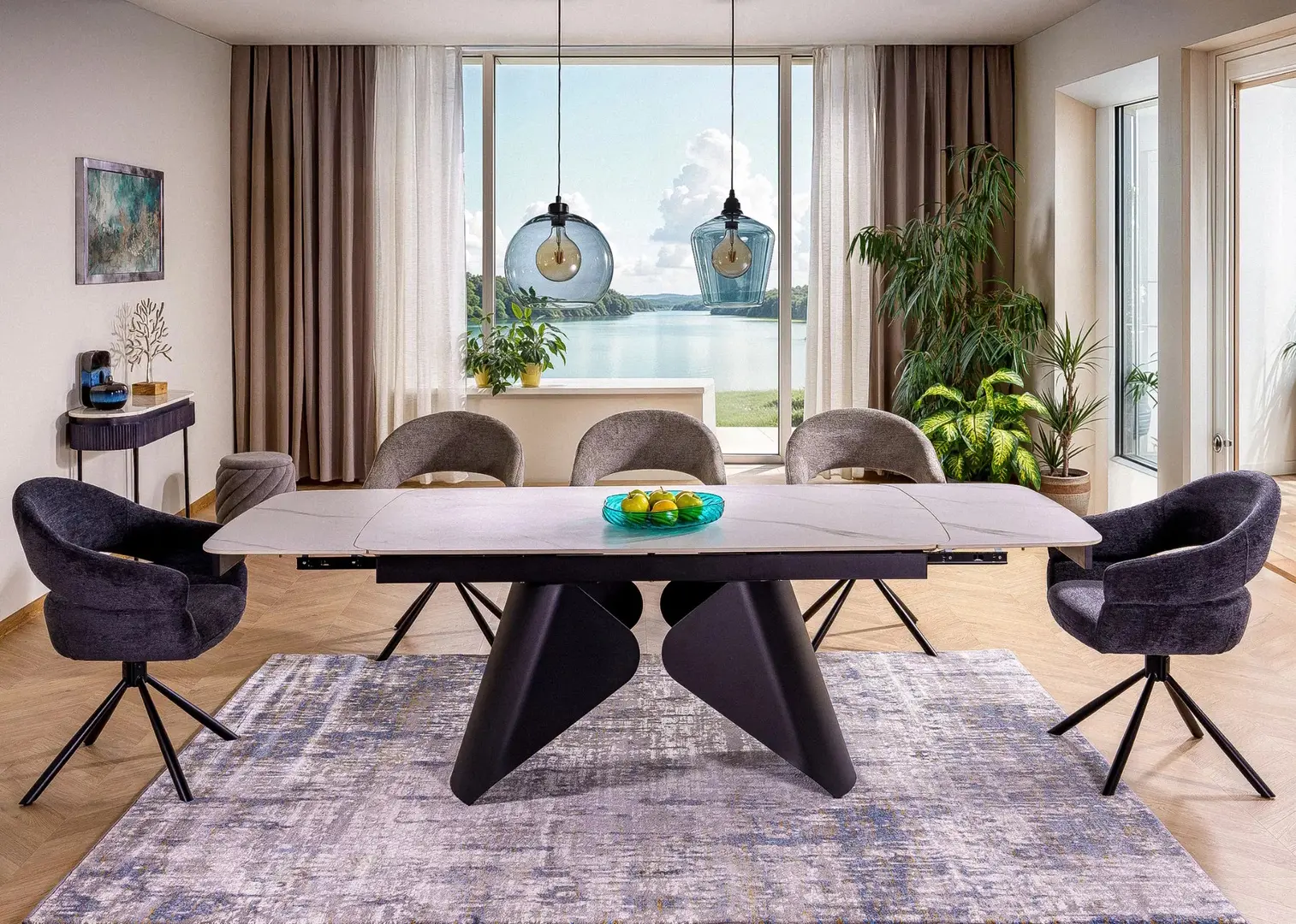 Masa extensibila Signal Armando 160/240 (White/Black)