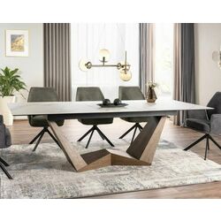 Masa extensibila Signal Bonucci Ceramic 200 Statuario Venato (White/Walnut)