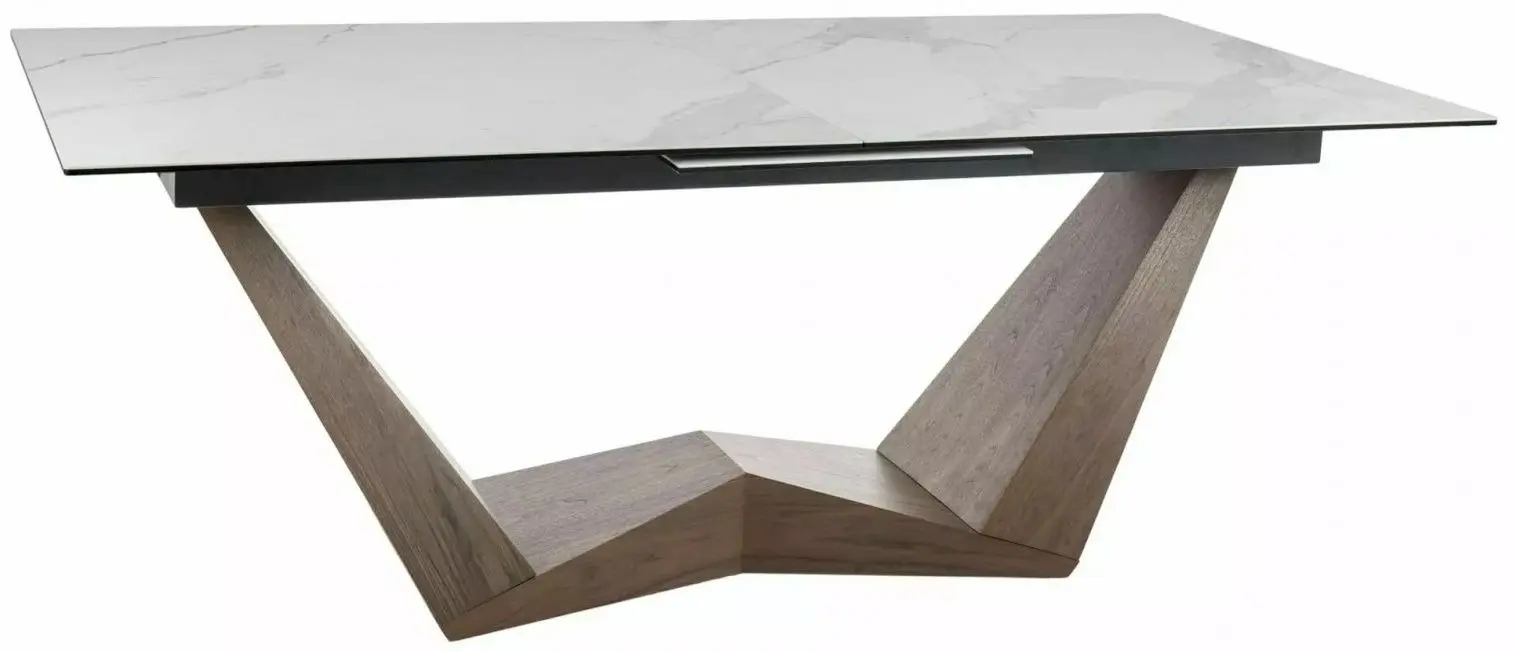 Masa extensibila Signal Bonucci Ceramic 200 Statuario Venato (White/Walnut)