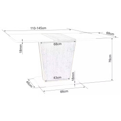 Masa extensibila Signal Calipso 110/145 (Cashmere/Cremona Torro Oak) Thumb
