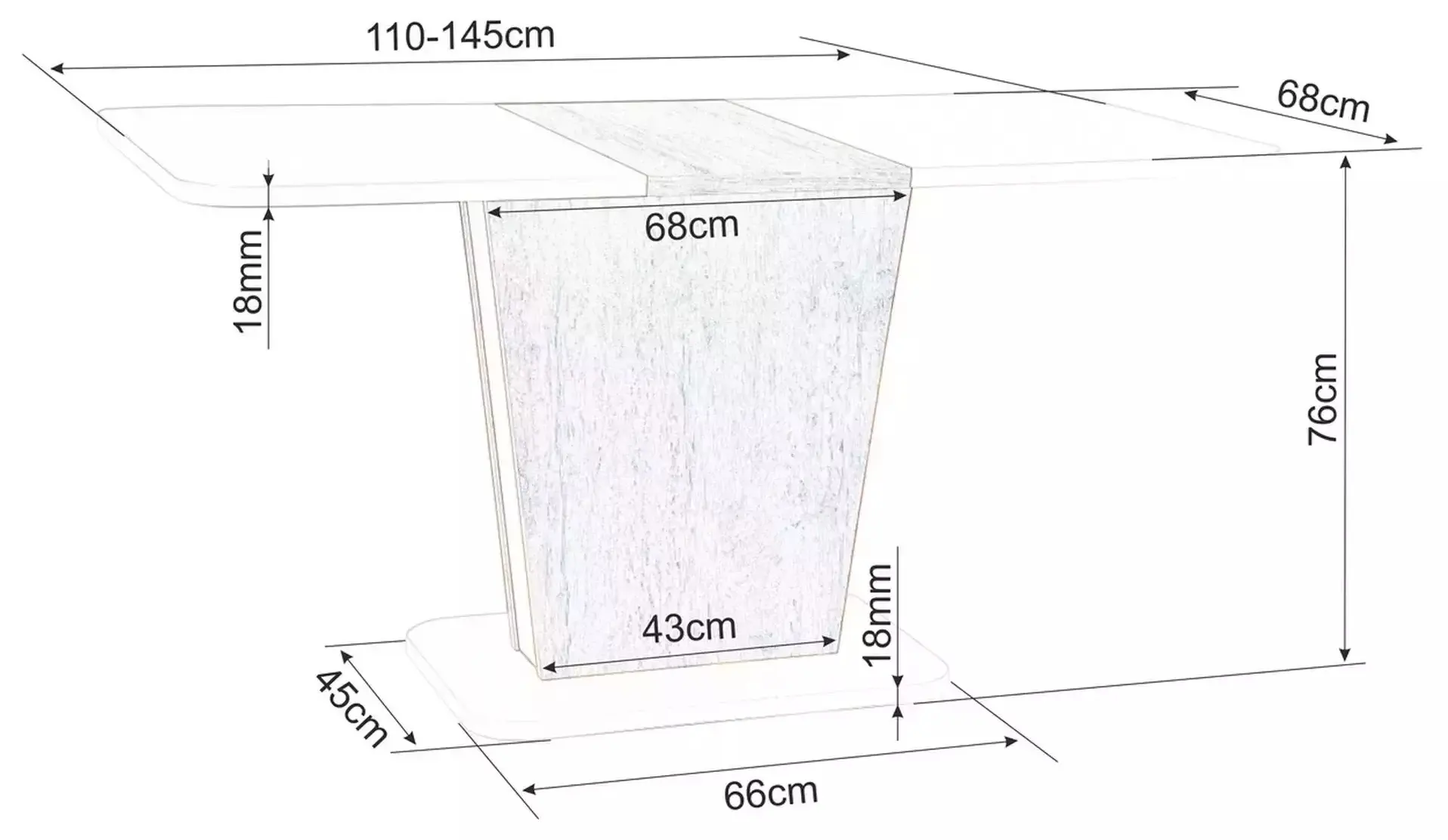 Masa extensibila Signal Calipso 110/145 (Cashmere/Cremona Torro Oak)