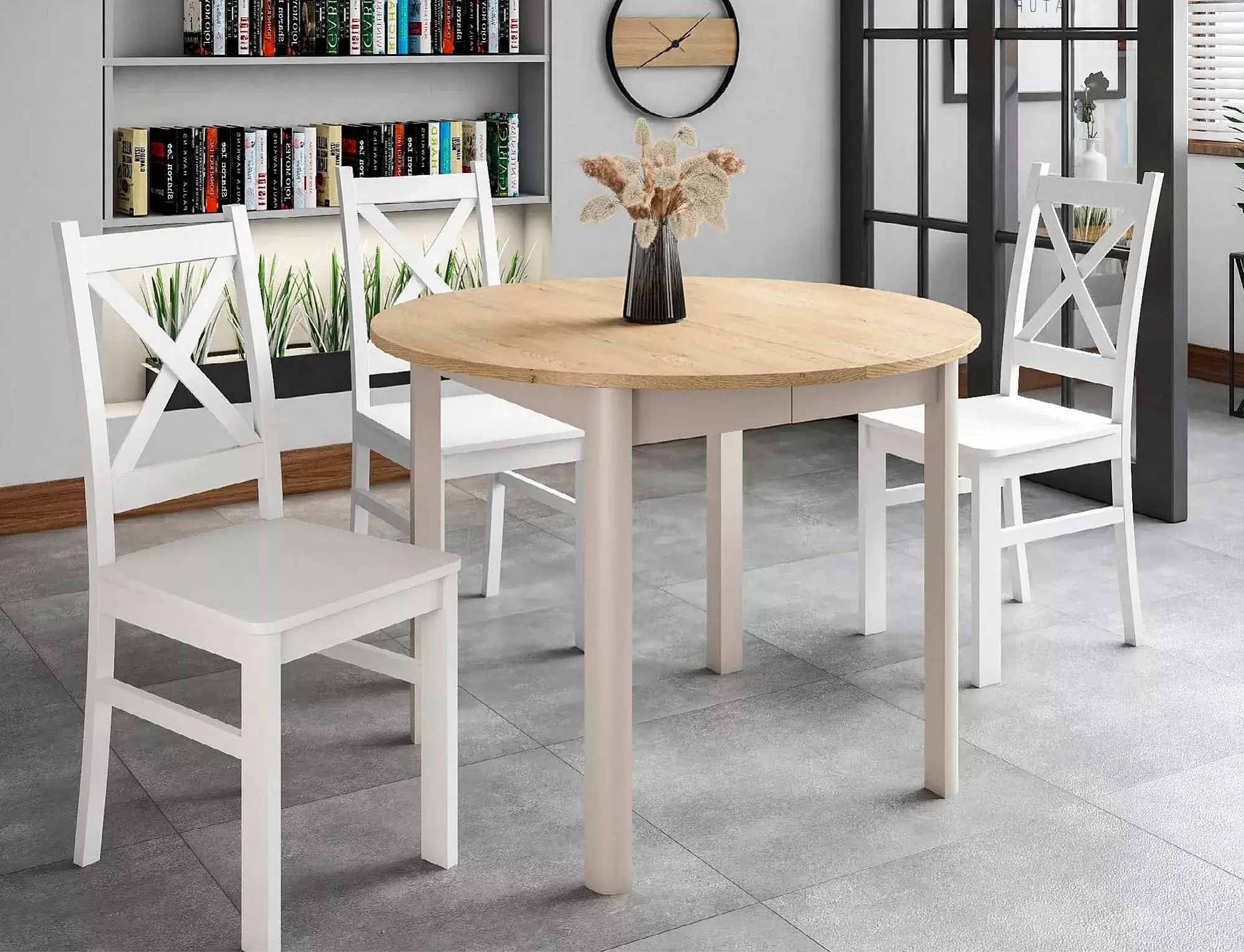 Стол раскладной Signal Dante 102/144 (Cremona Torro Oak/Cashmere) - 5