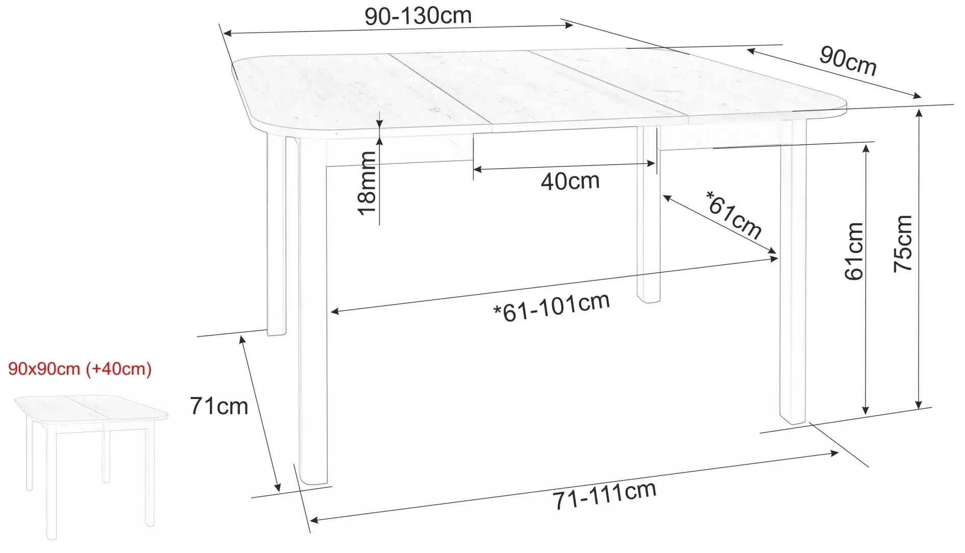 Стол раскладной Signal Dante II 90/130 (Cashmere/Cremona Torro Oak)