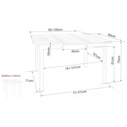 Стол раскладной Signal Dante II 90/130 (Cremona Torro Oak/Cashmere) Thumb