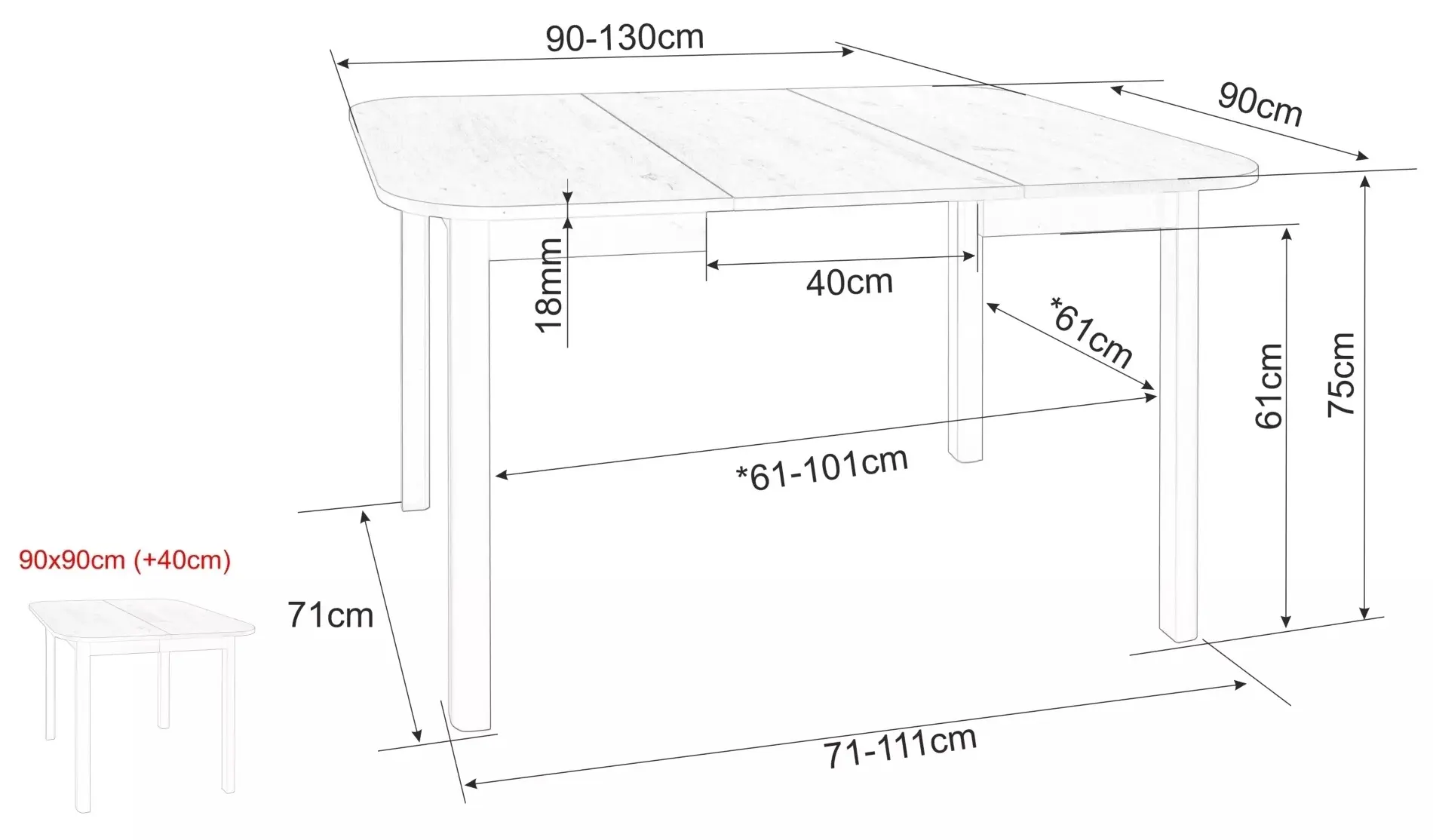 Стол раскладной Signal Dante II 90/130 (Cremona Torro Oak/Cashmere)