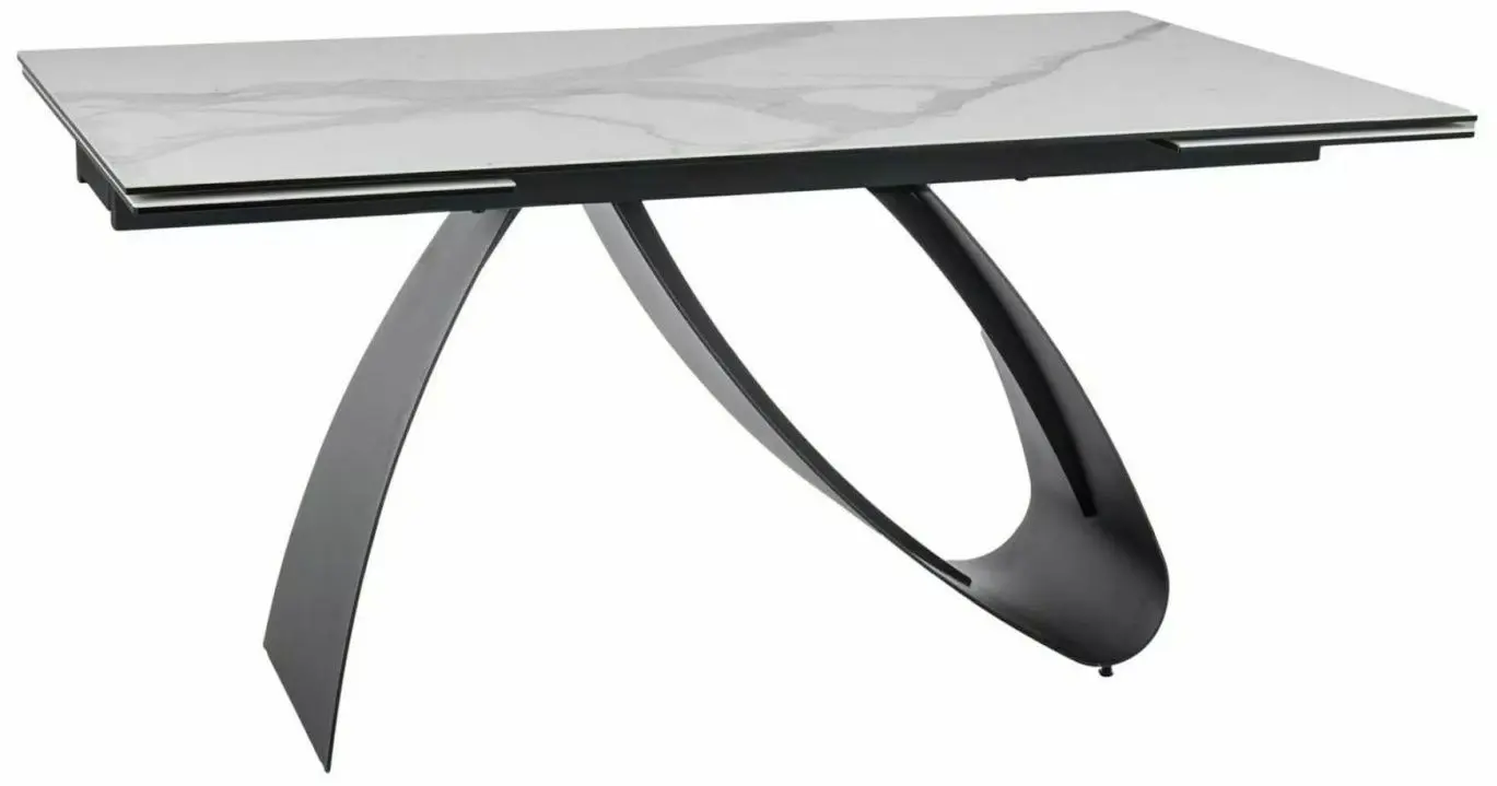Masa extensibila Signal Diuna Ceramic 160 Statuario Venato (White/Black Matt)