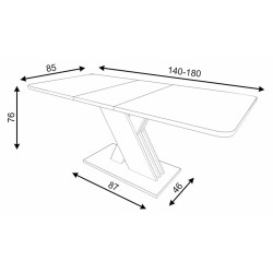 Стол раскладной Signal Exel 140/180 (Cremona Torro Oak/Cashmere) Thumb