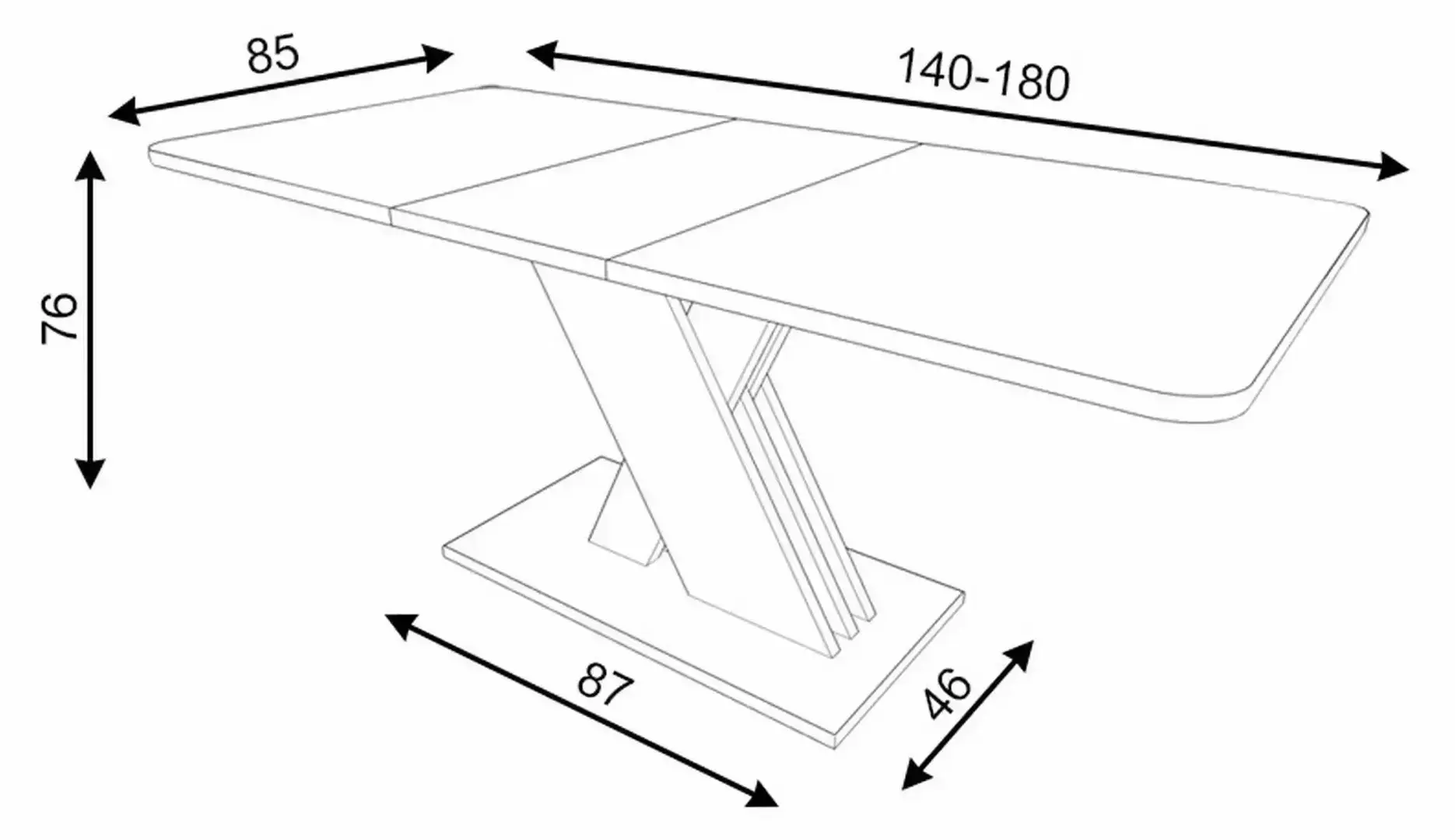 Стол раскладной Signal Exel 140/180 (Cremona Torro Oak/Cashmere) - 2