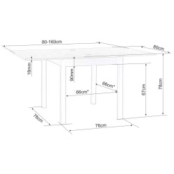 Masa extensibila Signal Flip 80/160 (Cashmere/Cremona Torro Oak) Thumb