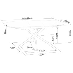 Masa extensibila Signal Gaston 140/180 (White/Black) Thumb