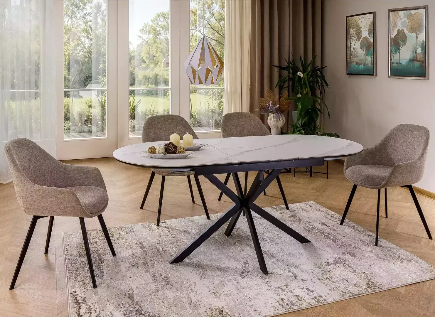 Masa extensibila Signal Gaston 140/180 (White/Black)