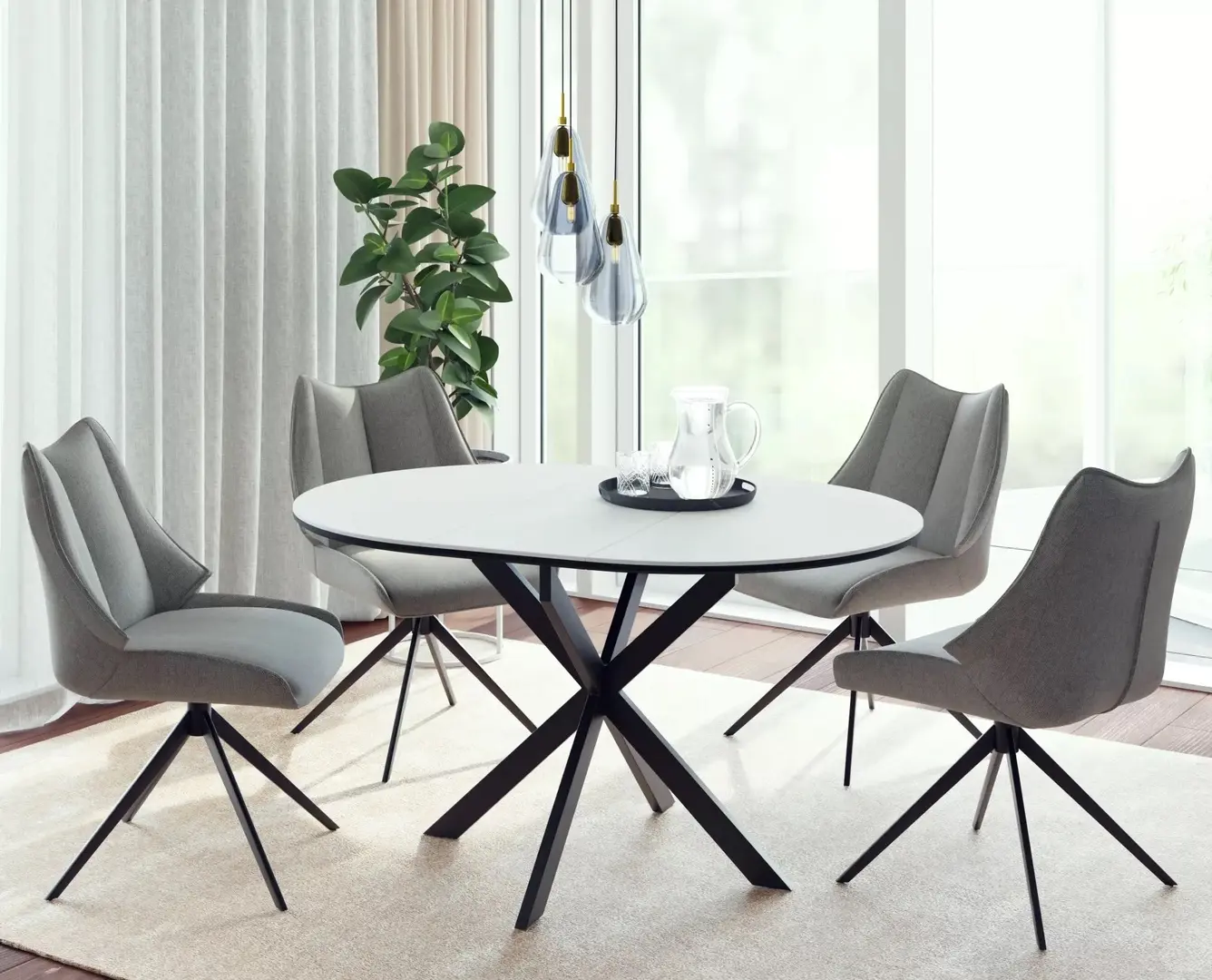 Стол раскладной Signal Gaston Ceramic 100/135 (White/Black)