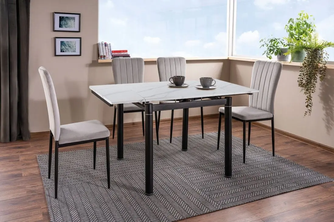 Masa plianta Signal GD082 80 (White Marble/Black Matt)