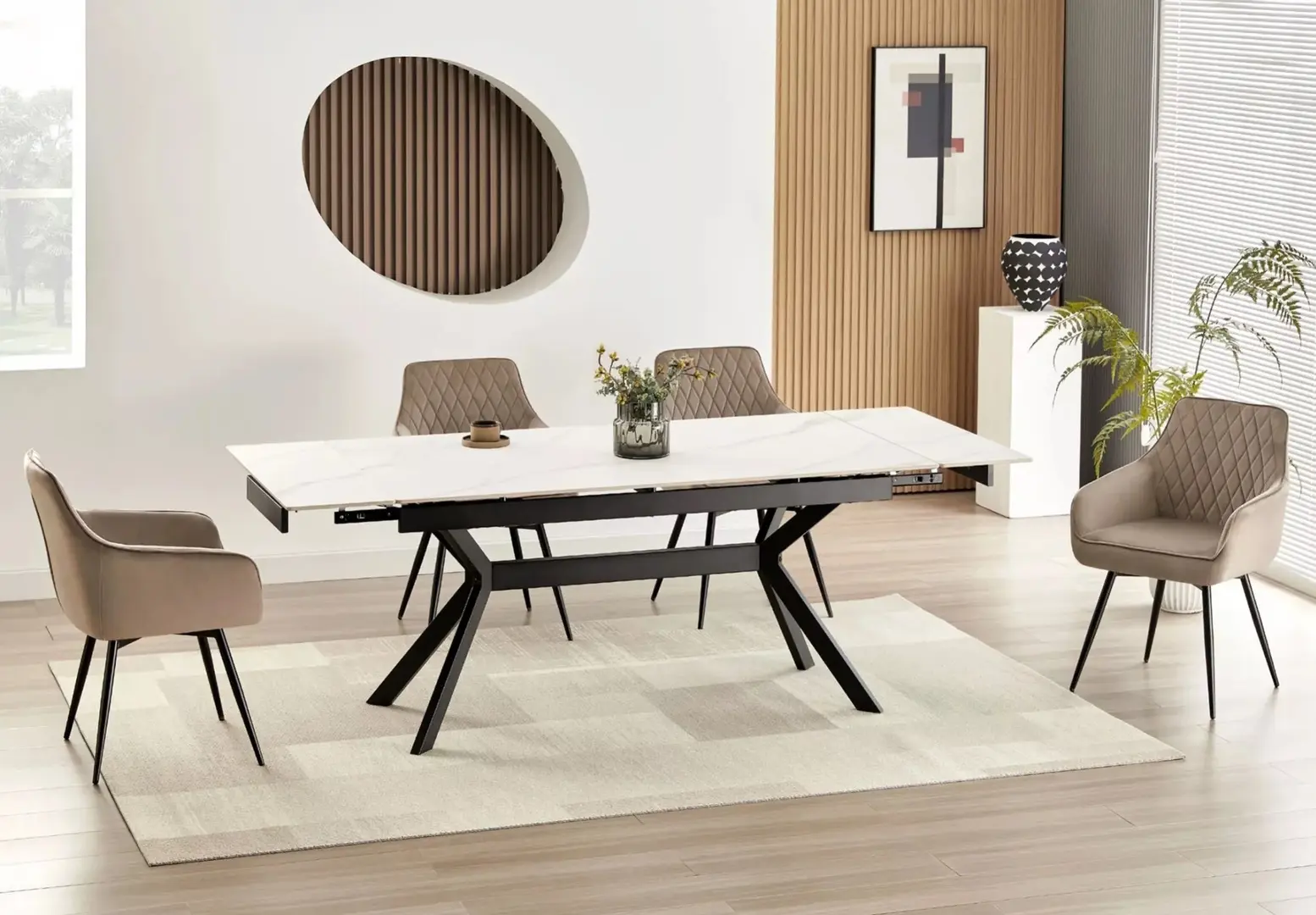 Masa extensibila Signal Imperia 160/220 (White/Black)