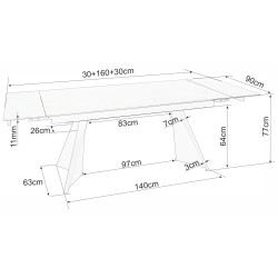Masa extensibila Signal Laconi 160/220 (White/Black) Thumb