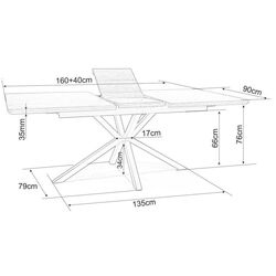 Masa extensibila Signal Logan 160 (White/Black Matt) Thumb