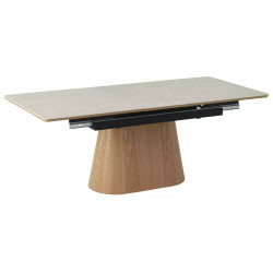 Masa extensibila Signal Monaco 160/200 (Travertine Beige/Oak) Thumb