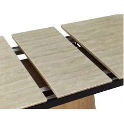 Masa extensibila Signal Monaco 160/200 (Travertine Beige/Oak) Thumb