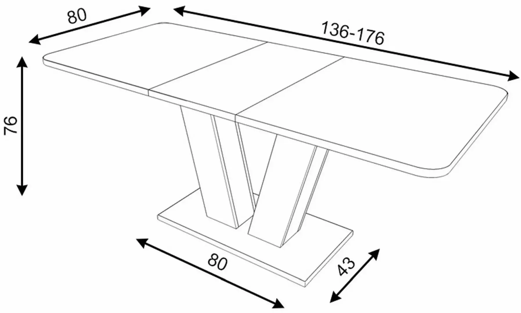 Стол раскладной Signal Platon 136 (Old Wood/Matera)