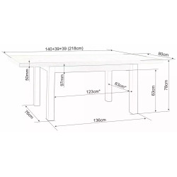 Masa extensibila Signal Presto 140/218 (Cremona Torro Oak/Cashmere) Thumb