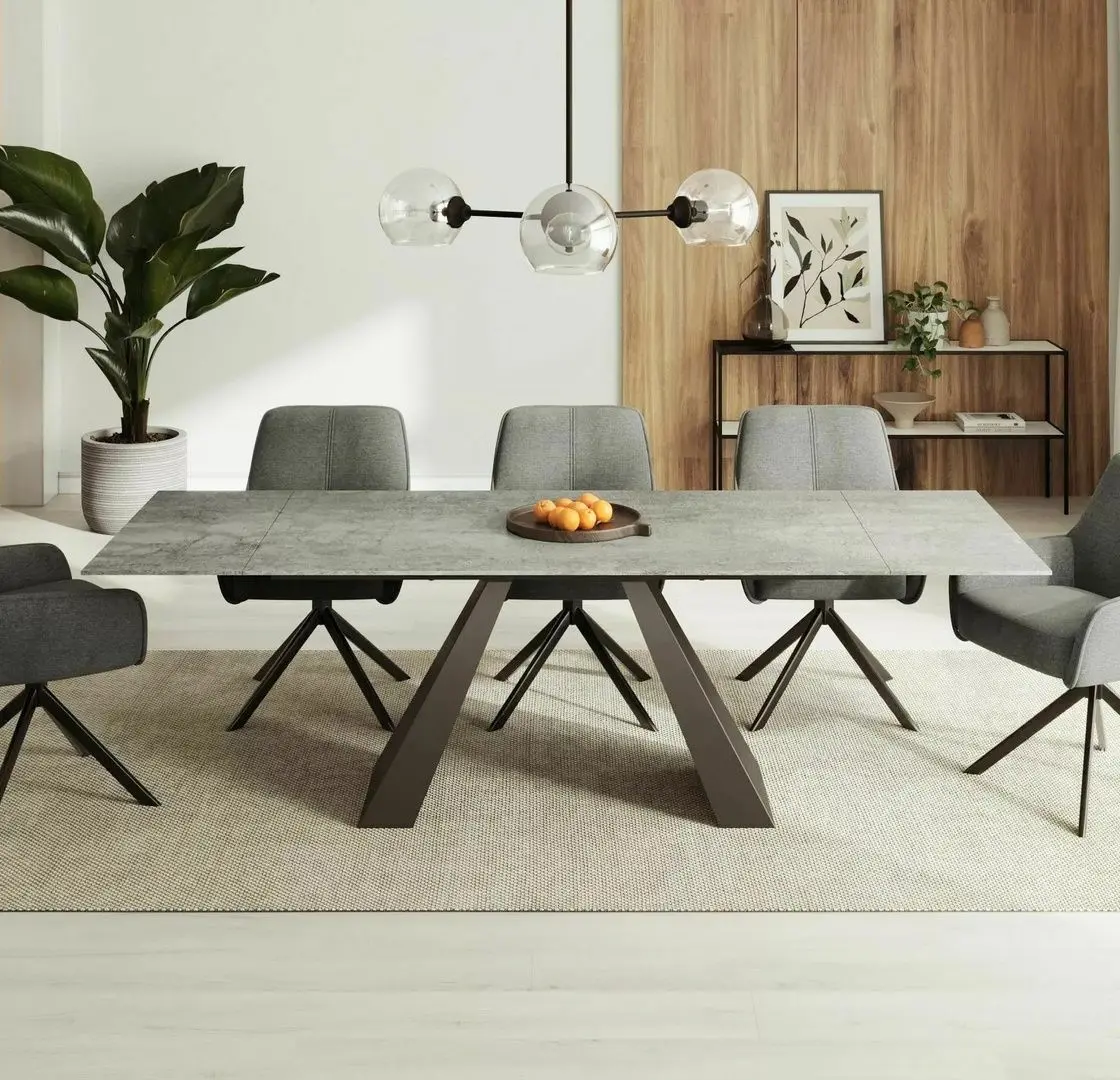 Masa extensibila Signal Salvadore Ceramic 160 (Light Grey/Black Matt)