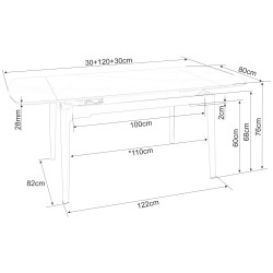 Стол раскладной Signal Sento 120/180 (White Gloss/Black) Thumb