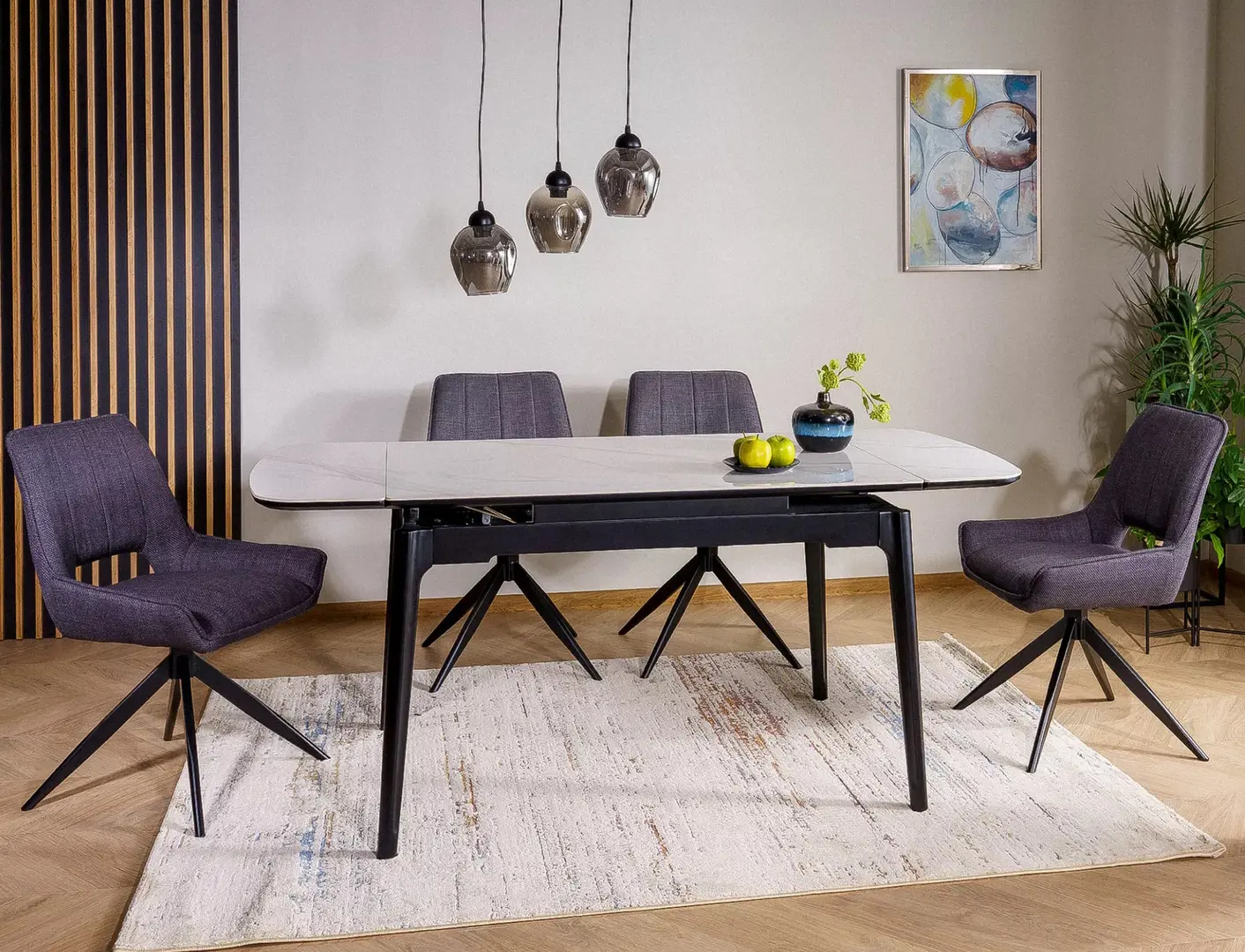 Стол раскладной Signal Sento 120/180 (White Gloss/Black)