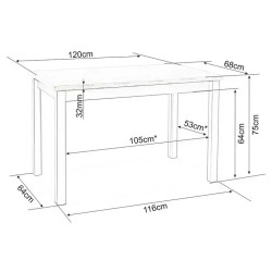 Masa Signal Adam 120 (Cremona Torro Oak/Cashmere) Thumb