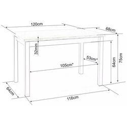 Masa Signal Adam 68x120 (Lancelot Oak/White Matt) Thumb