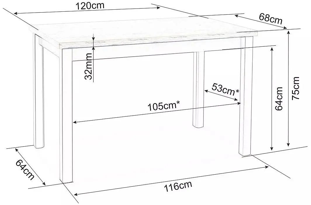 Masa Signal Adam 68x120 (Lancelot Oak/White Matt)