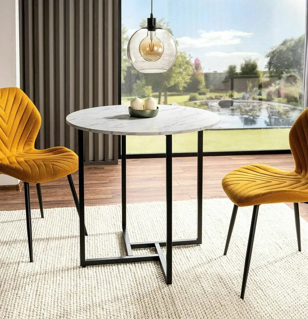 Стол Signal Alto II FI80 (White Marble/Black Matt)