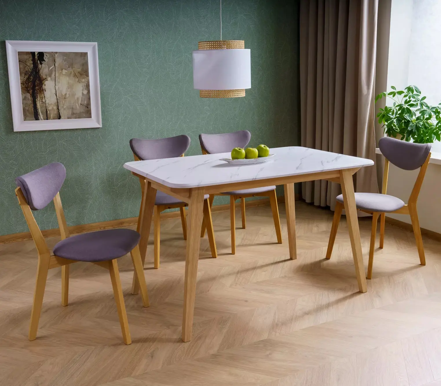 Masa Signal Marcus (White Marble/Oak)