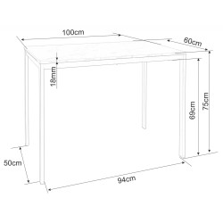 Стол Signal Mario (White Marble/Black) Thumb