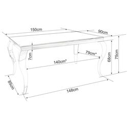 Masa Signal Prince Ceramic 150x90 (White/Chrome) Thumb