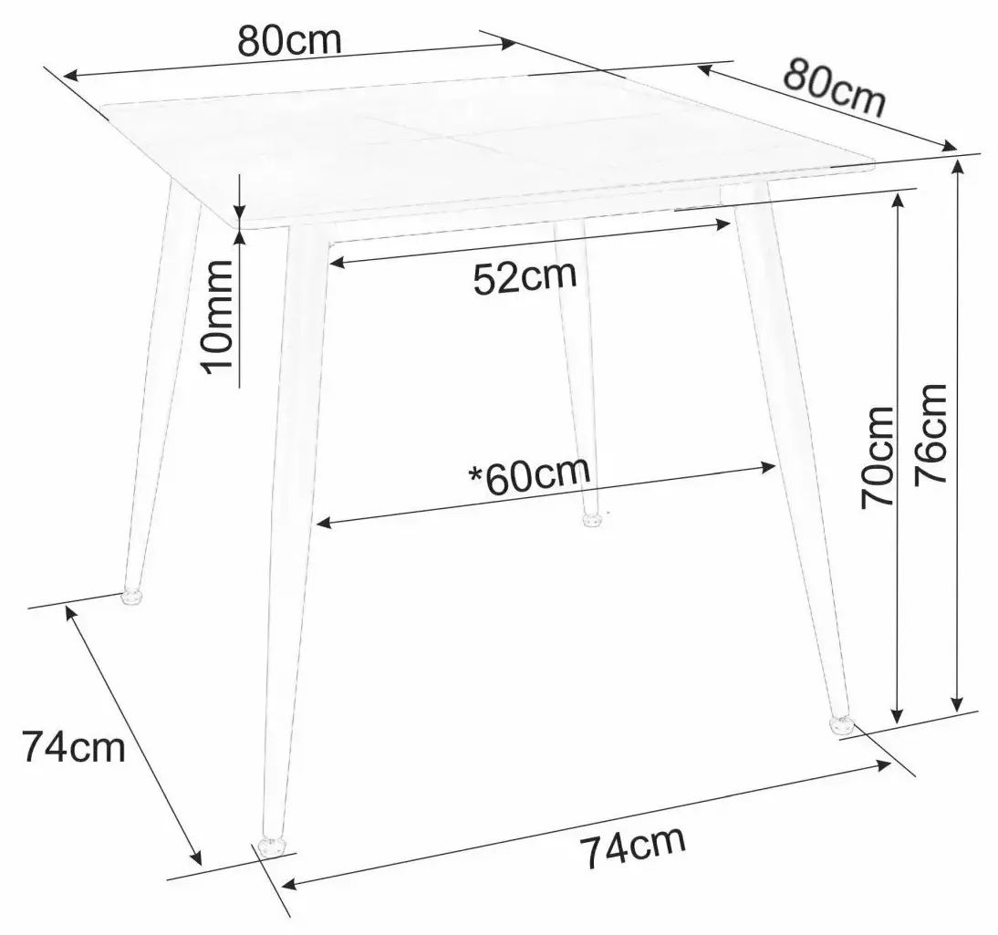 Masa Signal Rion 80 (White Gloss/Black)