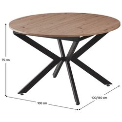 Стол раскладной Tempo Kondela Abero Tip 1 100/140x75 (Artisan Oak/Black) Thumb