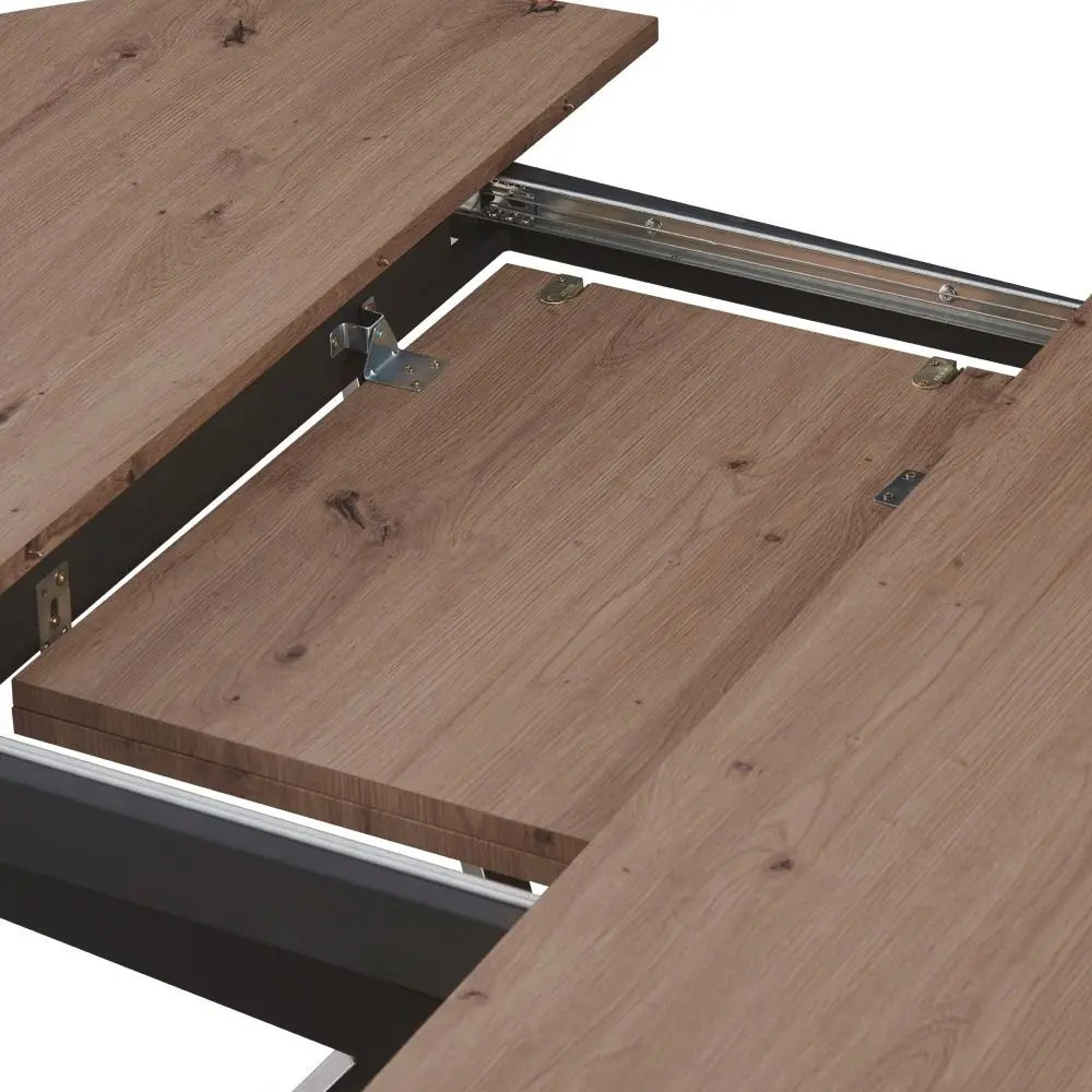 Стол раскладной Tempo Kondela Abero Tip 1 100/140x75 (Artisan Oak/Black)