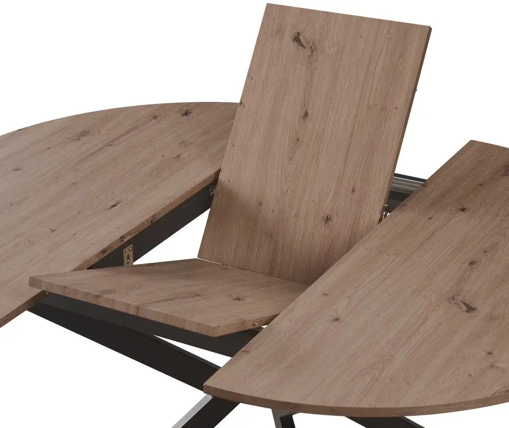 Стол раскладной Tempo Kondela Abero Tip 1 100/140x75 (Artisan Oak/Black)