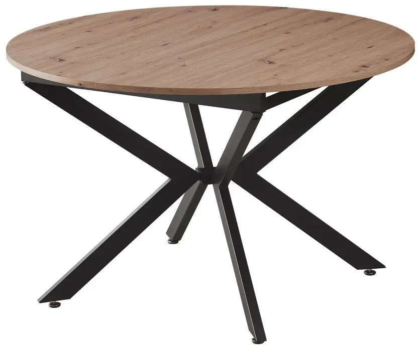 Стол раскладной Tempo Kondela Abero Tip 1 100/140x75 (Artisan Oak/Black)