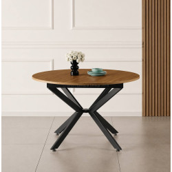 Стол раскладной Tempo Kondela Abero Tip 1 100/140x75 (Light Oak/Black)