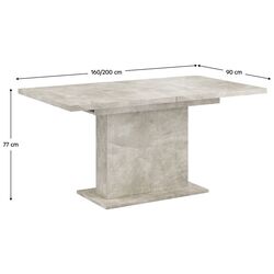 Стол раскладной Tempo Kondela Boba 160/200x90 (Concrete) Thumb