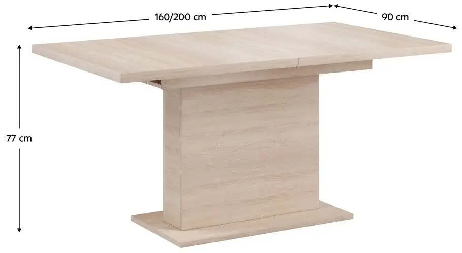 Masa extensibila Tempo Kondela Boba 160/200x90 (Sonoma Oak)