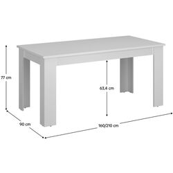 Masa extensibila Tempo Kondela Erodin 160/210x90 (White) Thumb
